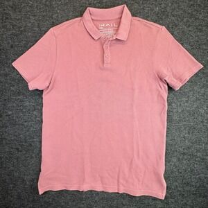 The Rail Polo Shirt Mens Medium‎ Pink Short Sleeve Pique Cotton Blend
